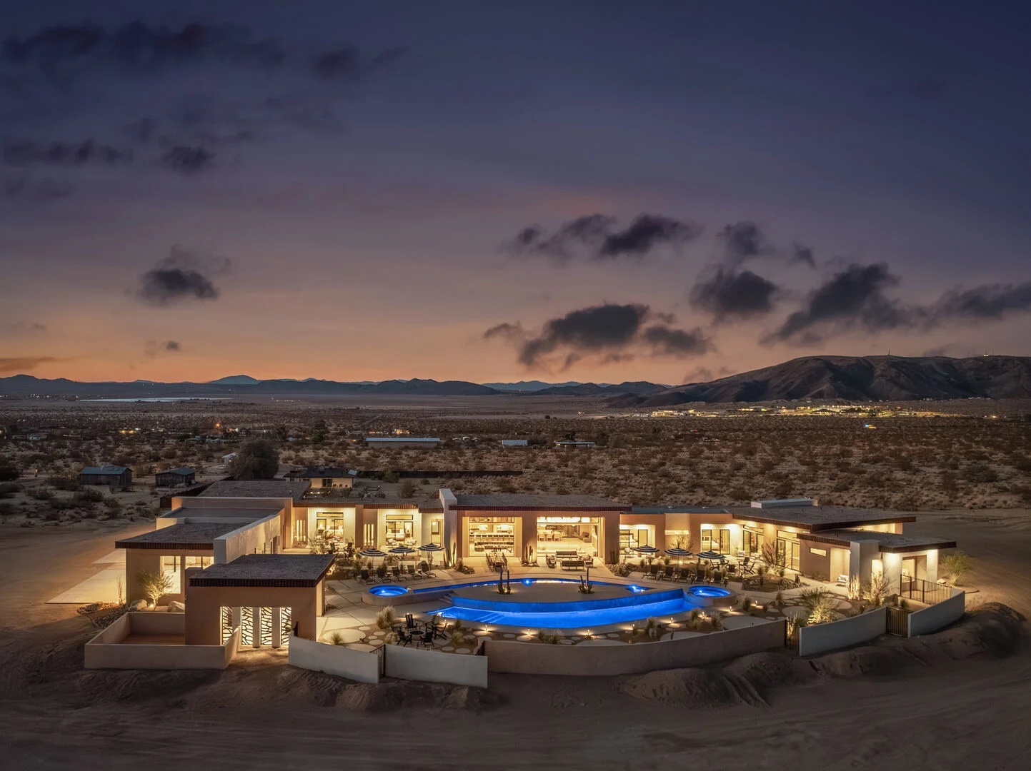 Exterior courtyard and spa